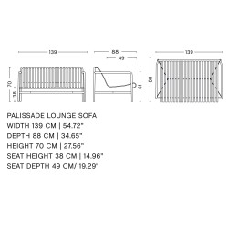 Lounge sofa - Palissade galvanised - HAY