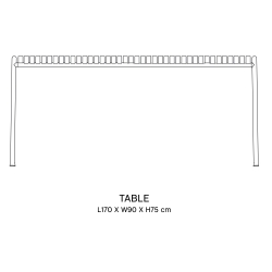 170 x 90 cm table - Palissade galvanised - HAY