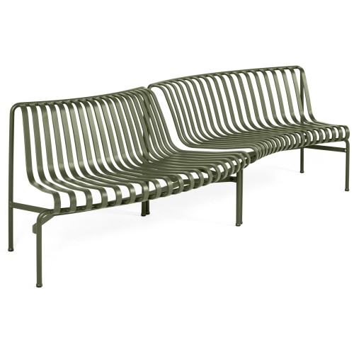 set of 2 dining benches in out - Palissade park olive - HAY