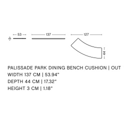 dining benches out out - 2 cushions - Palissade Park - HAY