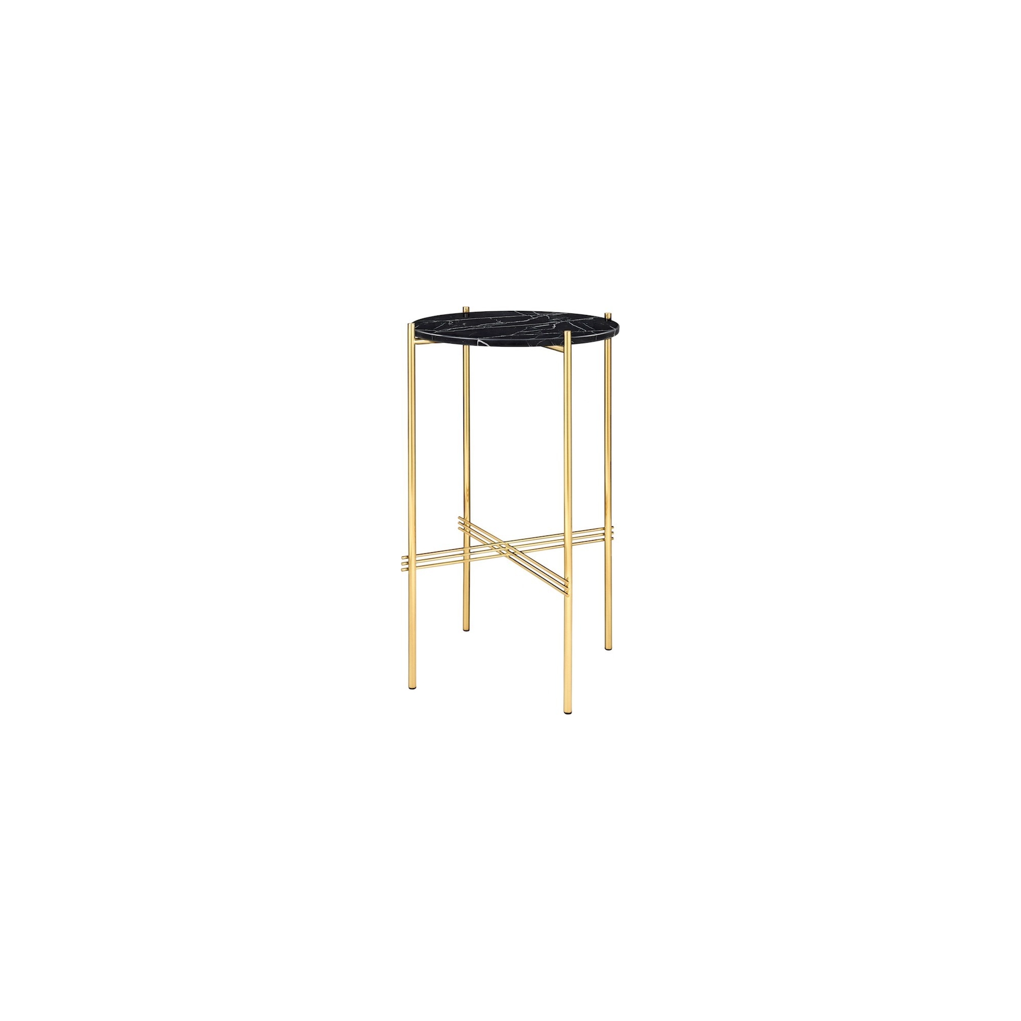 Ø40xH70cm - black marble - brass base - TS consol round - Gubi