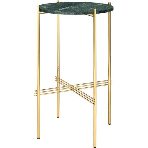 Ø40xH70cm - green marble - brass base - TS consol round - Gubi