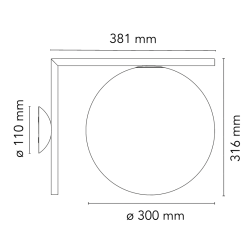 IC C/W2 wall / ceiling lamp - brass (F3179059) - Flos