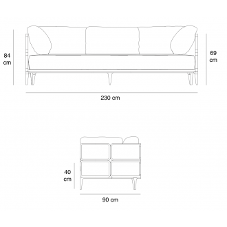 L230cm - canapé Promenade