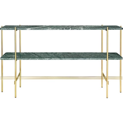 green marble - 2 trays - brass base - TS rectangular console - Gubi