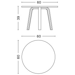 vert brunswick - Ø60xH39cm - table basse Bella - HAY