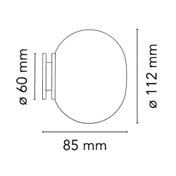 mini Glo-Ball wall C/W wall/ceiling lamp – Ø11.2 x H8.5cm (F4194009) - Flos