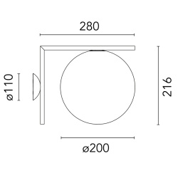 black - F012H00C030 - IC Outdoor W1 wall lamp - Flos