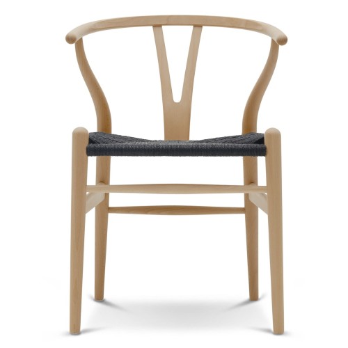 Carl Hansen & Søn – Chaise CH24, hêtre vernis et corde de papier noire