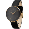 Bankers watch - Ø34mm - Brushed gold/black, black leather