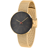 Bankers watch - Ø34mm - Gold/black, gold mesh band