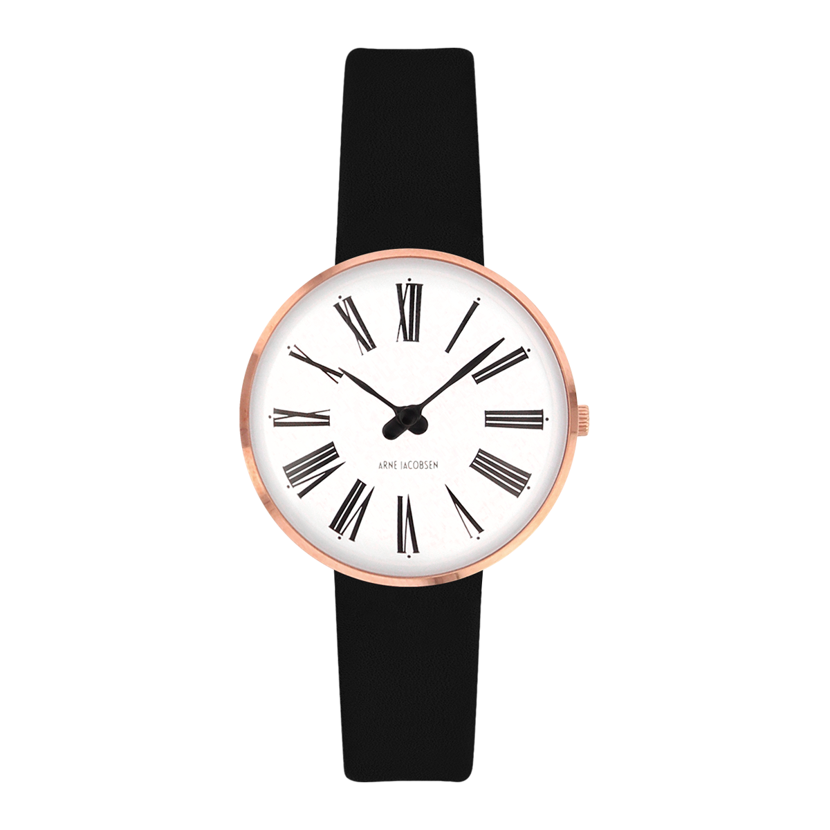 Roman watch - Ø34 or Ø40 mm - rose gold/white, black leather