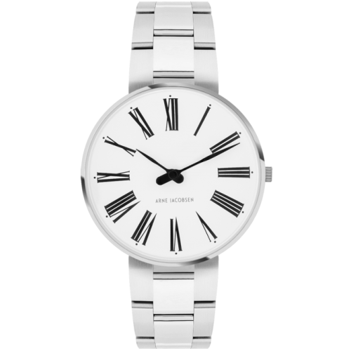 Roman watch - Ø34 or Ø40 mm – silver/white, steel strap