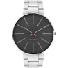 Bankers watch - Ø40 mm - dark grey/silver, silver steel bracelet