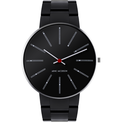 Montre Bankers - Ø40 mm - noir, bracelet métal noir