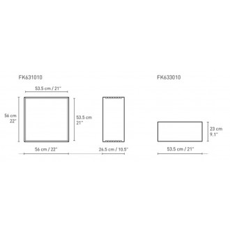 53,5 x 56 x 26,5 cm + étagère (FK631010 + FK633010)