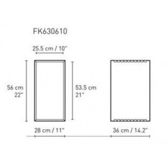 56 x 28 x 36 cm + shelf (FK630610 + FK633006)