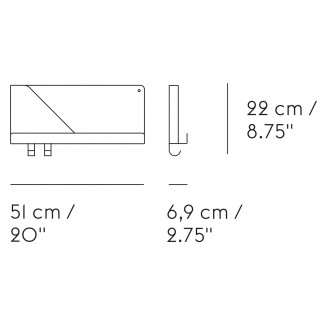 Folded shelf - orange - L51 x P6,9 x H22 cm - Muuto