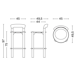 Tabouret de bar REY – Doré - HAY