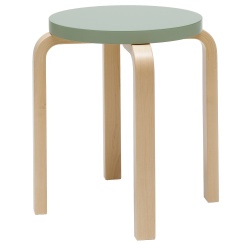 green / birch - Stool E60 - classic edition - Artek