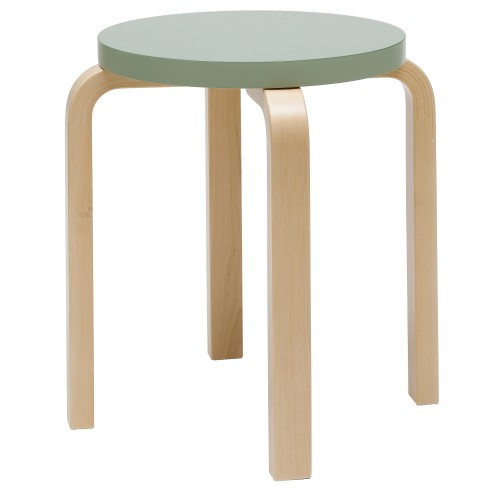 green / birch - Stool E60 - classic edition - Artek