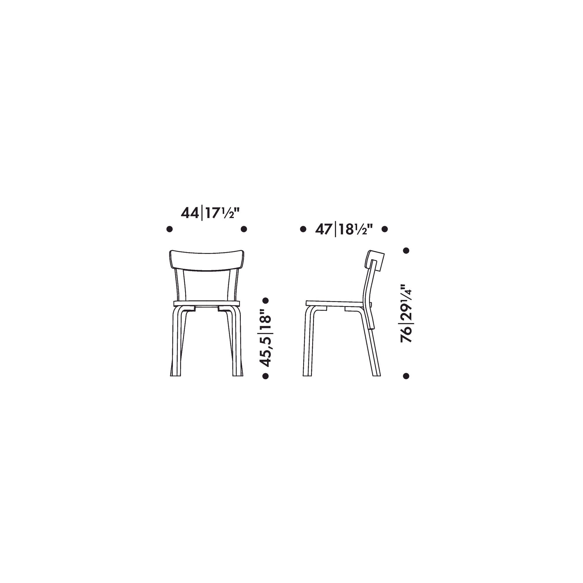 lacquered legs & backrest + upholstered seat - Chair 69 - Artek