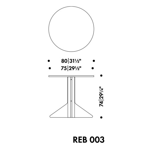 Ø80 cm - Kaari Table REB 003 - Artek