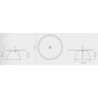 Gris foncé - Ø70 cm - table Eyelet - Houe