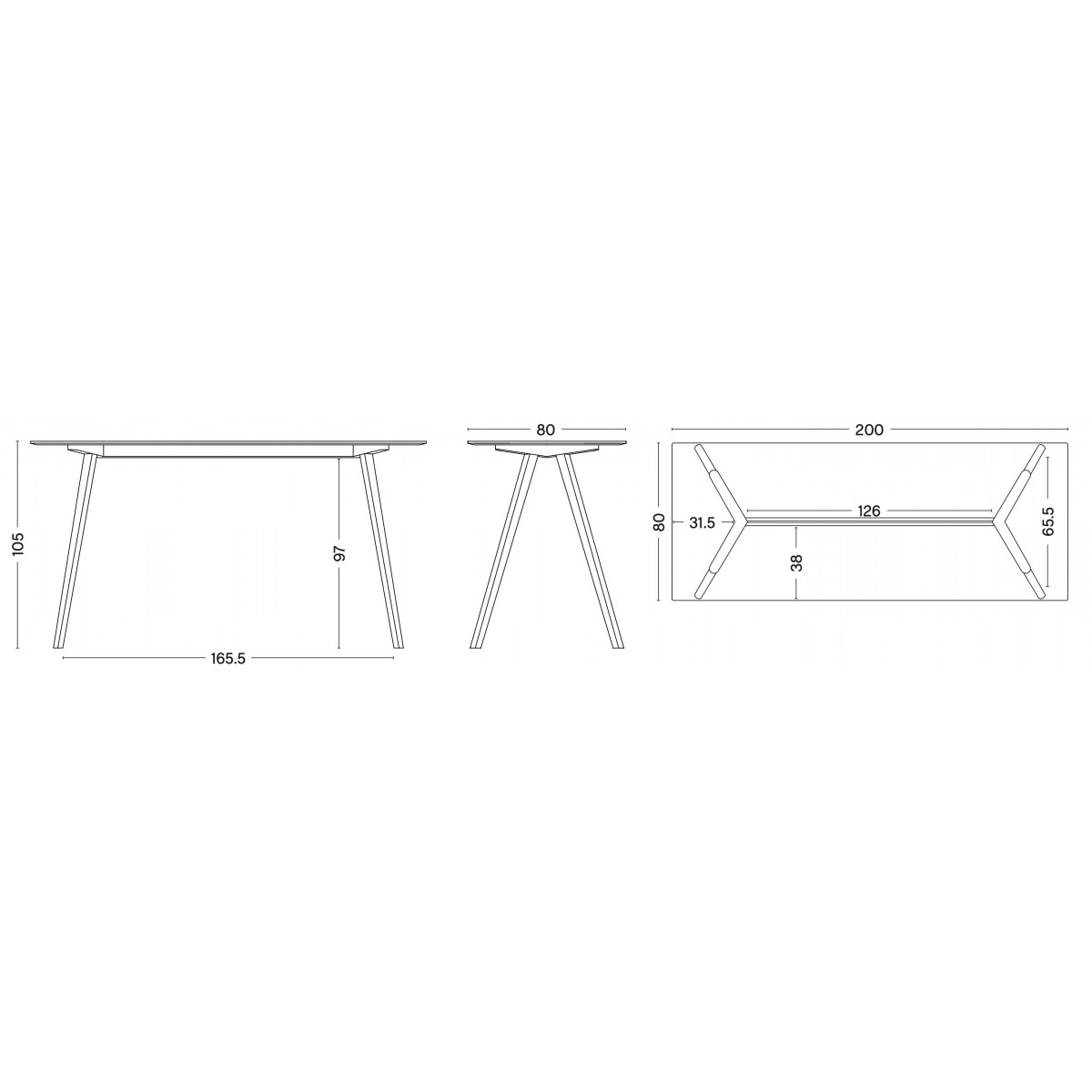 ÉPUISÉ - 200x80xH105cm - Table CPH30 - HAY