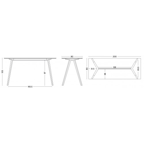 ÉPUISÉ - 200x80xH105cm - Table CPH30 - HAY