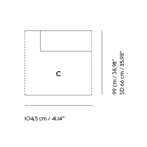 Left end module without armrest – Connect Soft – module C - Muuto