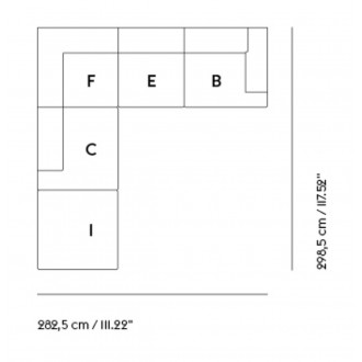 Connect Soft - corner sofa, Configuration 1 - Clay 12 fabric