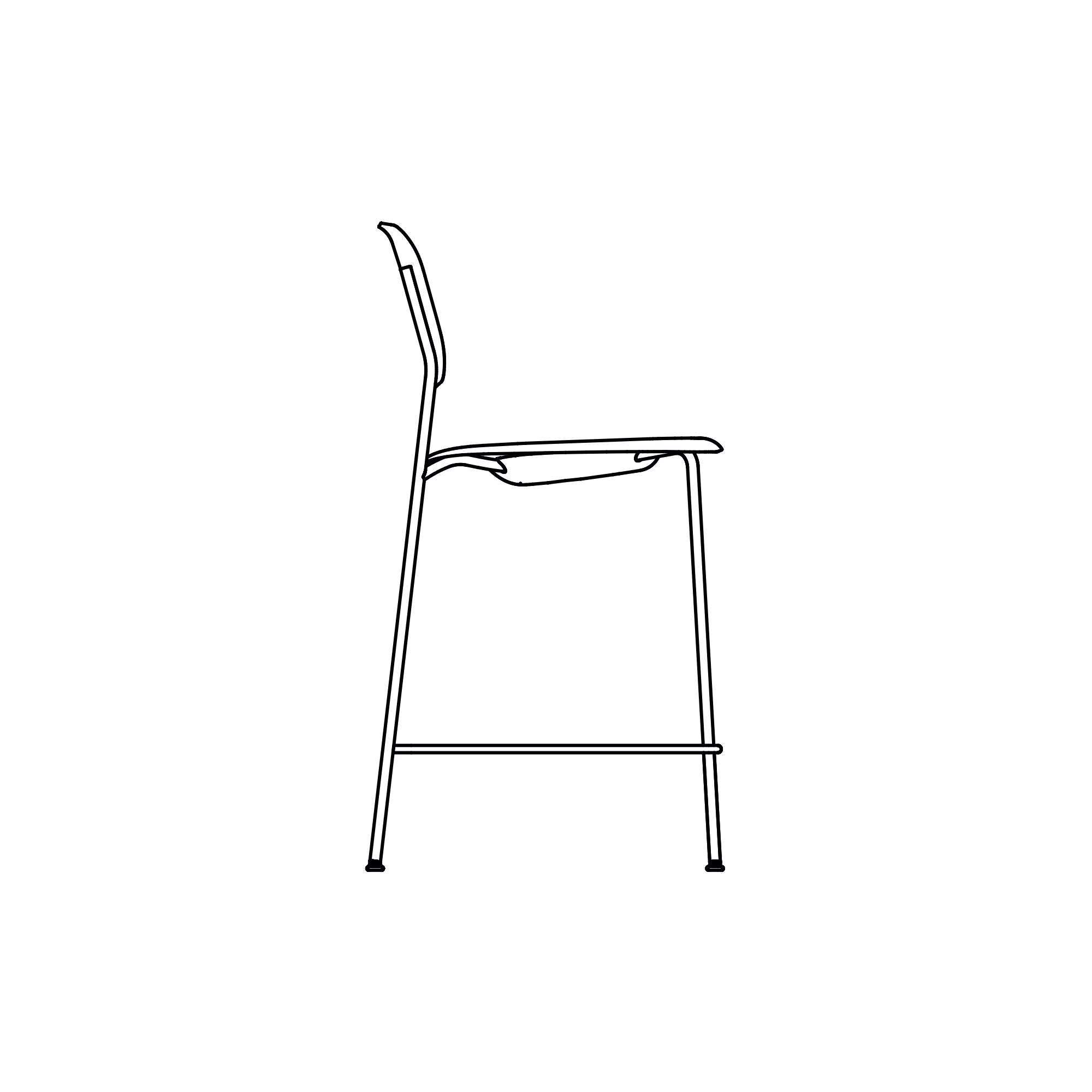 chaise de bar Soft Edge 90 - HAY