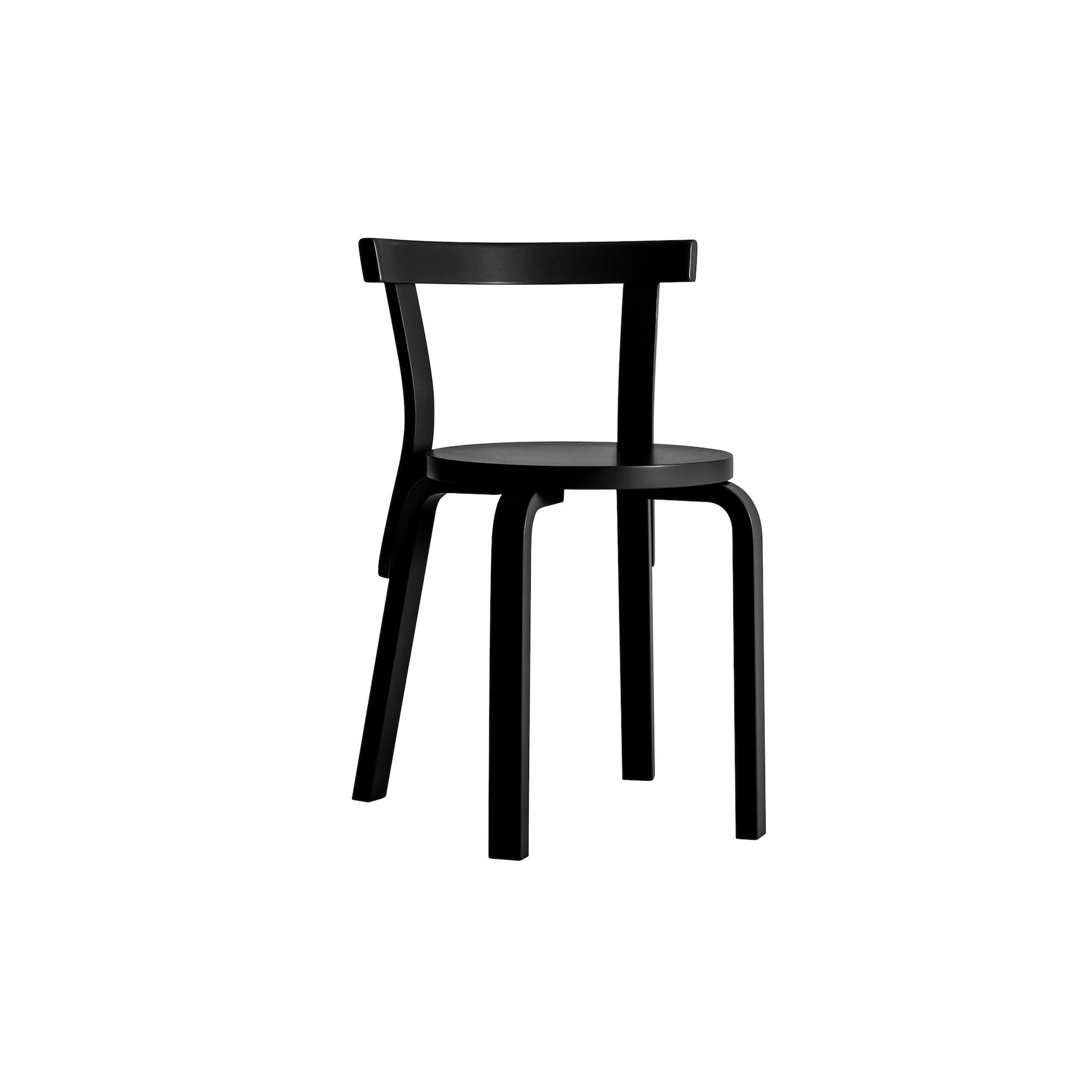 black painted birch - 68 chair - Artek