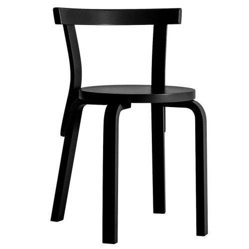 bouleau peint noir - chaise 68 - Artek