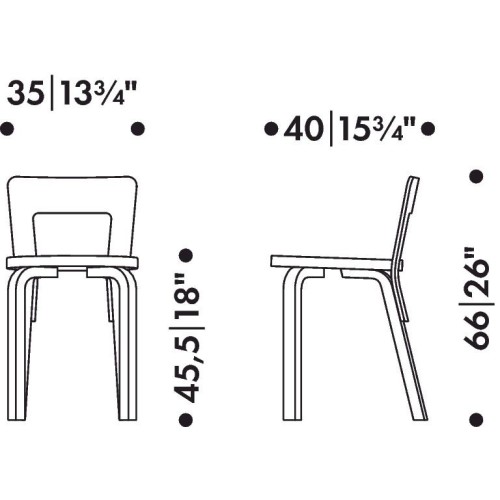 Bouleau vernis naturel + assise rembourrée - Chaise 65 - Artek