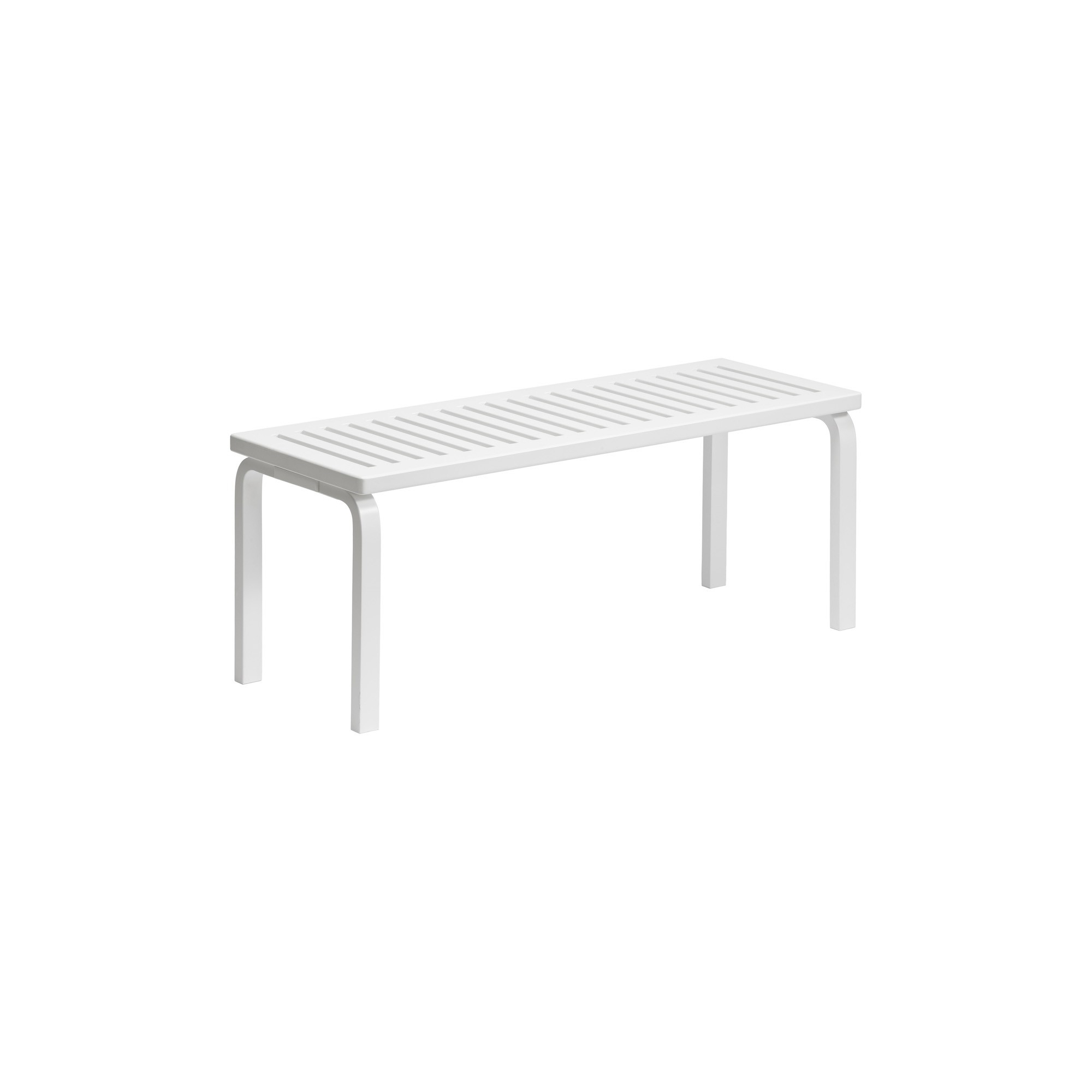 153A bench – Slatted seat – White lacquered birch - Artek