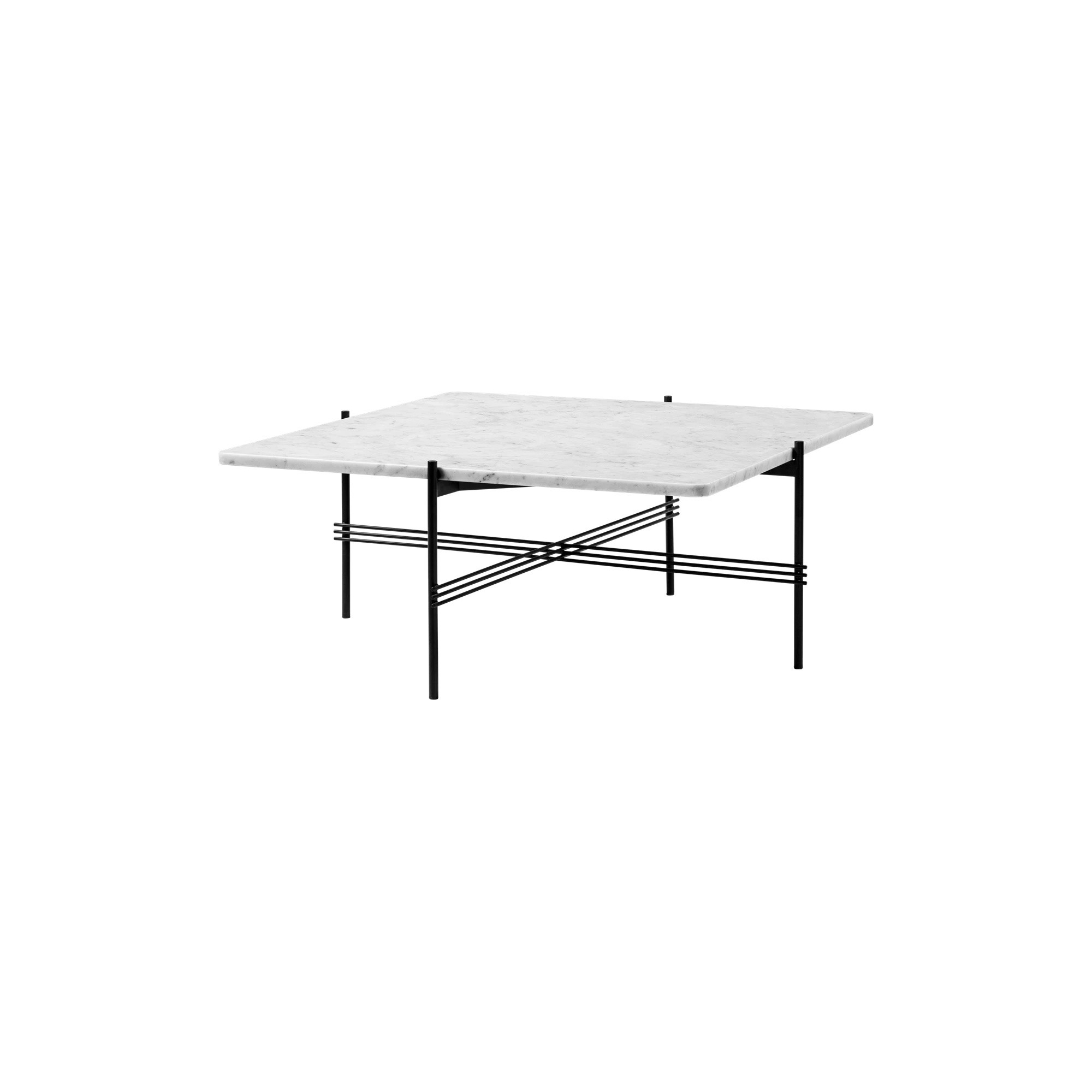 80x80x35cm - white marble - black base - TS square table - Gubi