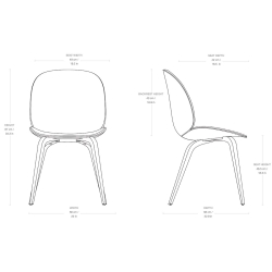 Beetle Chair plastic shell - wooden base - Gubi