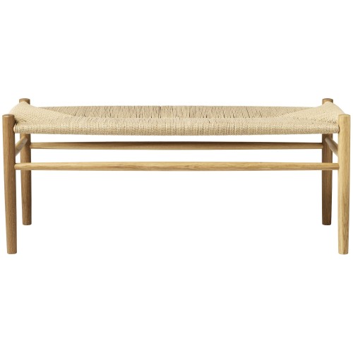 oak / natural paper cord - J83B bench - FDB Møbler