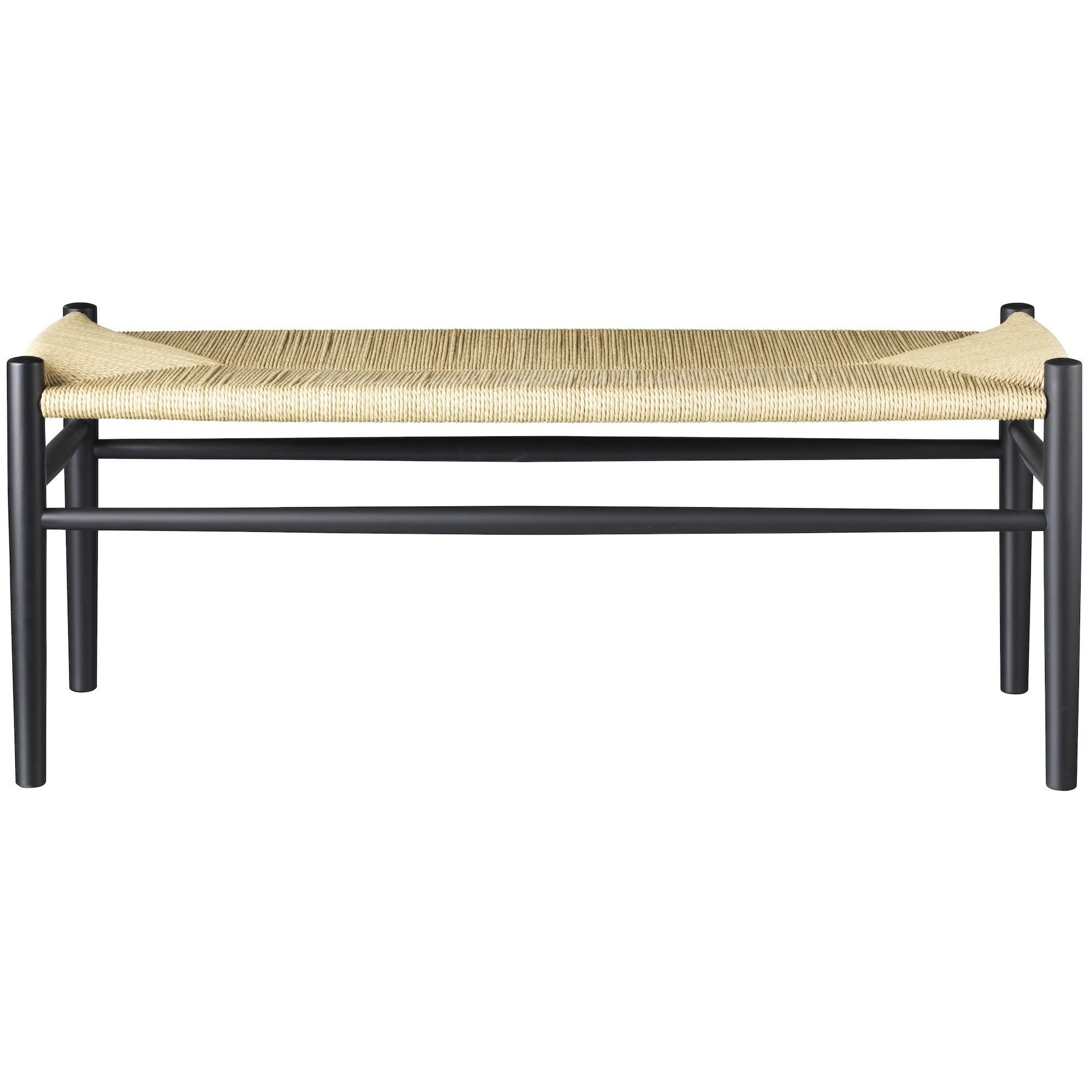 Black Beech / Natural Paper Cord - J83B Bench