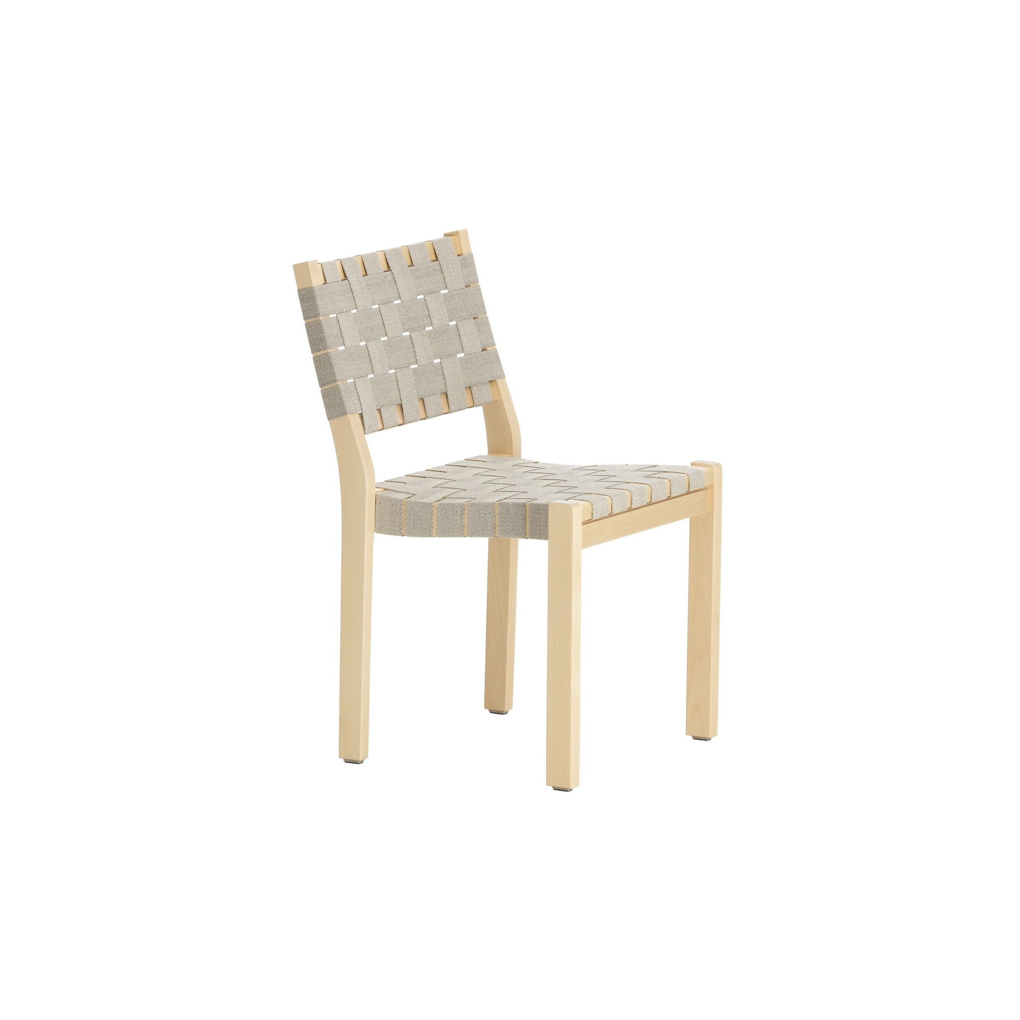 natural birch + natural/black webbing - Chair 611 - Artek