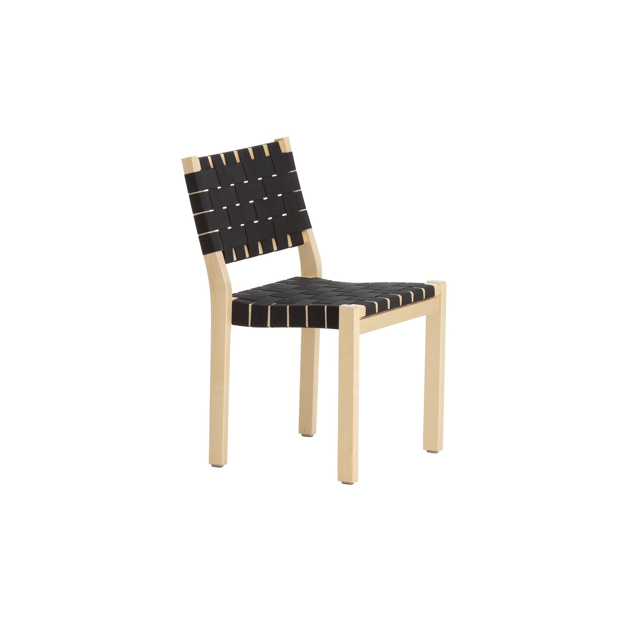 natural birch + black webbing - Chair 611 - Artek