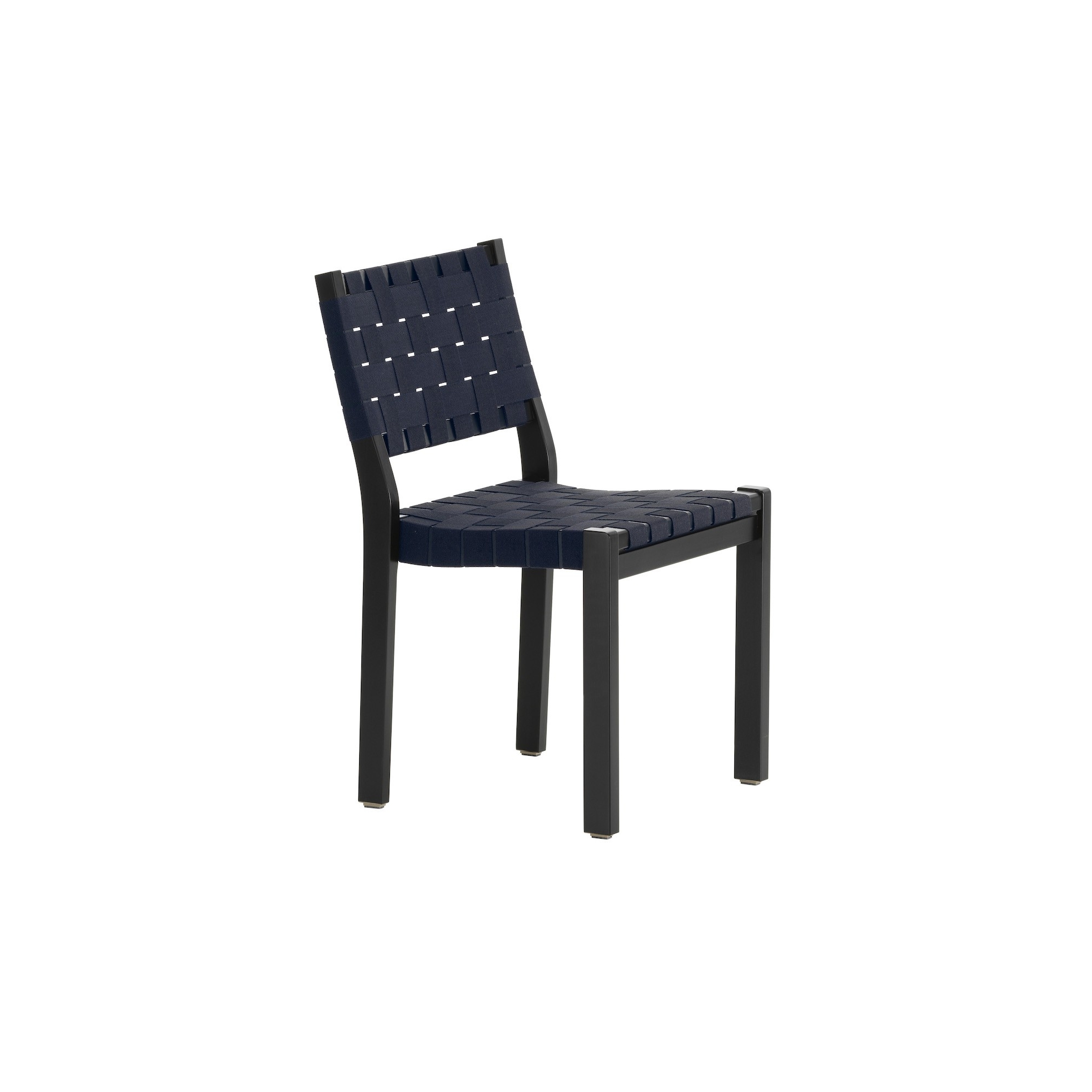 black birch + black/blue webbing - Chair 611 - Artek