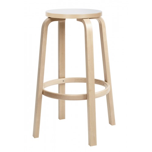 H75cm - bouleau + HPL Blanc - tabouret 64 - Artek