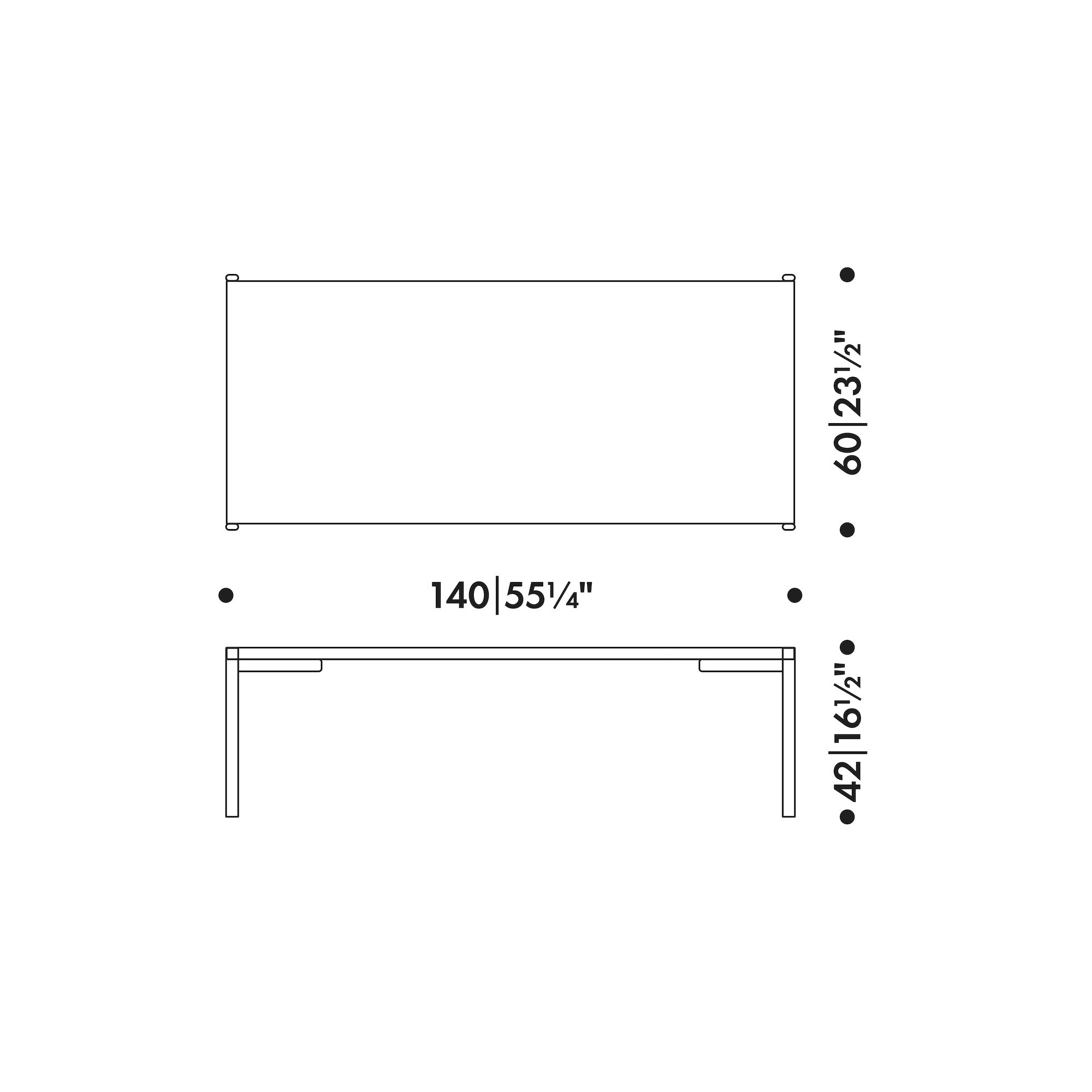 140x60cm - table basse Kiki - Artek