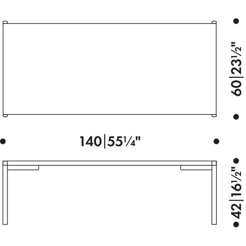 140x60cm - table basse Kiki - Artek