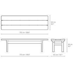 Asserbo Bench without back rest - Carl Hansen & Søn