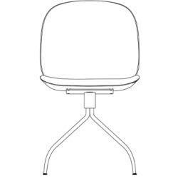 Beetle meeting chair swivel base - plastic shell + seat upholstered - Gubi