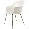 Alabaster white shell + antique brass legs – conic base – Bat dining chair - Gubi